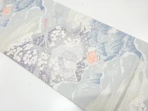 清流佳鳥文織り出し　袋帯